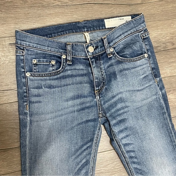 RAG & BONE CROP JEAN Womens Sz 25 Newquay Denim Skinny Split Hem Jeans. - Picture 3 of 10